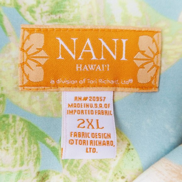 Vintage Nani Hawaii Tori Richard Tropical Blouse Mother of Pearl Buttons XL - Picture 7 of 7